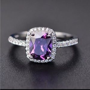 925 STERLING SILVER PURPLE AMETHYST RING